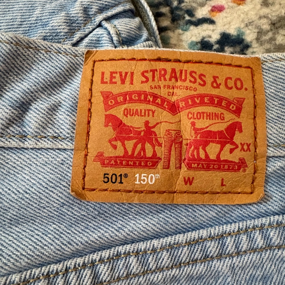 Levi's Sky Blue Straight Leg Jeans - Picture 10 of 10